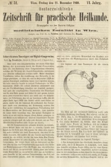 Oesterreichische Zeitschrift für Practische Heikunde : herausgegeben von dem Doctoren - Collegium der Medicinischen Facultät in Wien. 1860, nr 51