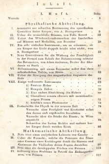Zeitschrift für Physik und Mathematik. Bd. 1, 1826, Inhalt heft 1-4