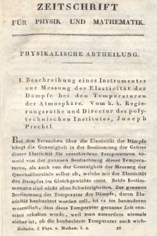 Zeitschrift für Physik und Mathematik. Bd. 1, 1826, [Heft 4]