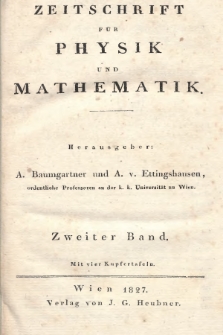 Zeitschrift für Physik und Mathematik. Bd. 2, 1827, [Heft 1]