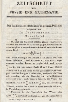 Zeitschrift für Physik und Mathematik. Bd. 7, 1830, [Heft 4]