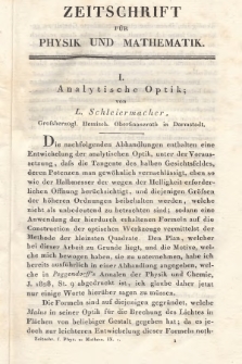 Zeitschrift für Physik und Mathematik. Bd. 9, 1831, [Heft 1]