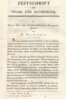 Zeitschrift für Physik und Mathematik. Bd. 9, 1831, [Heft 2]1