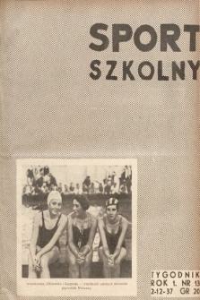 Sport Szkolny. 1937, nr 13