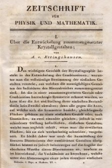 Zeitschrift für Physik und Mathematik. Bd. 6, 1829, [Heft 1]