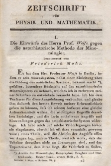 Zeitschrift für Physik und Mathematik. Bd. 6, 1829, [Heft 4]