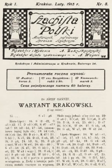 Szachista Polski : miesięcznik poświęcony sprawom szachowym. 1913, nr 8