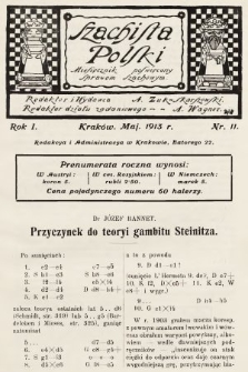 Szachista Polski : miesięcznik poświęcony sprawom szachowym. 1913, nr 11
