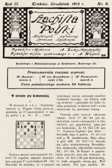 Szachista Polski : miesięcznik poświęcony sprawom szachowym. 1913, nr 6