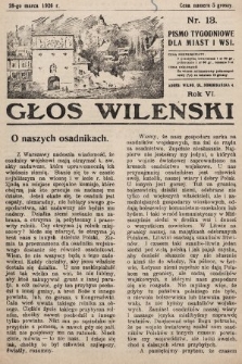 Głos Wileński : pismo tygodniowe dla miast i wsi. 1926, nr 13