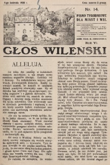 Głos Wileński : pismo tygodniowe dla miast i wsi. 1926, nr 14