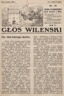 Głos Wileński : pismo tygodniowe dla miast i wsi. 1926, nr 16
