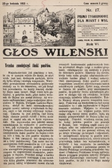 Głos Wileński : pismo tygodniowe dla miast i wsi. 1926, nr 17