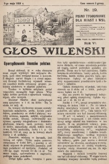Głos Wileński : pismo tygodniowe dla miast i wsi. 1926, nr 19