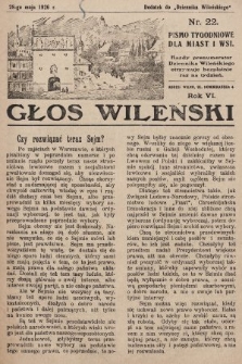 Głos Wileński : pismo tygodniowe dla miast i wsi. 1926, nr 22