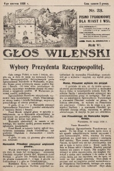 Głos Wileński : pismo tygodniowe dla miast i wsi. 1926, nr 23