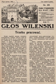 Głos Wileński : pismo tygodniowe dla miast i wsi. 1926, nr 26