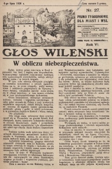 Głos Wileński : pismo tygodniowe dla miast i wsi. 1926, nr 27