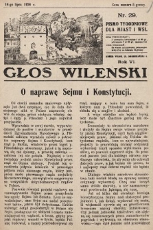 Głos Wileński : pismo tygodniowe dla miast i wsi. 1926, nr 29