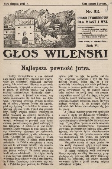 Głos Wileński : pismo tygodniowe dla miast i wsi. 1926, nr 32
