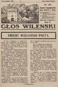 Głos Wileński : pismo tygodniowe dla miast i wsi. 1926, nr 33