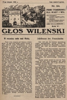 Głos Wileński : pismo tygodniowe dla miast i wsi. 1926, nr 34