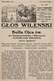 Głos Wileński : pismo tygodniowe dla miast i wsi. 1926, nr 37