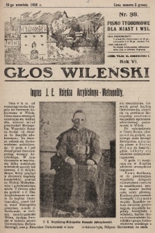 Głos Wileński : pismo tygodniowe dla miast i wsi. 1926, nr 38