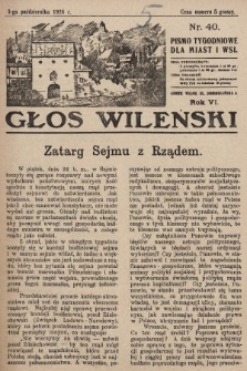 Głos Wileński : pismo tygodniowe dla miast i wsi. 1926, nr 40