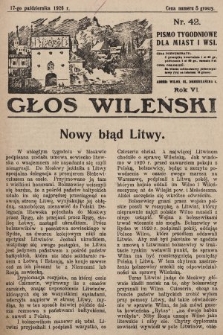 Głos Wileński : pismo tygodniowe dla miast i wsi. 1926, nr 42