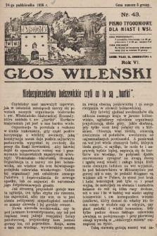 Głos Wileński : pismo tygodniowe dla miast i wsi. 1926, nr 43