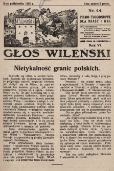 Głos Wileński : pismo tygodniowe dla miast i wsi. 1926, nr 44
