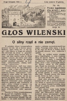 Głos Wileński : pismo tygodniowe dla miast i wsi. 1926, nr 46