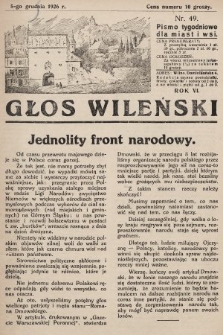 Głos Wileński : pismo tygodniowe dla miast i wsi. 1926, nr 49