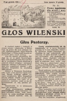 Głos Wileński : pismo tygodniowe dla miast i wsi. 1926, nr 51