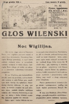 Głos Wileński : pismo tygodniowe dla miast i wsi. 1926, nr 52