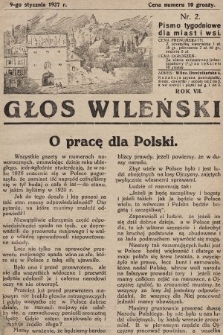 Głos Wileński : pismo tygodniowe dla miast i wsi. 1927, nr 2