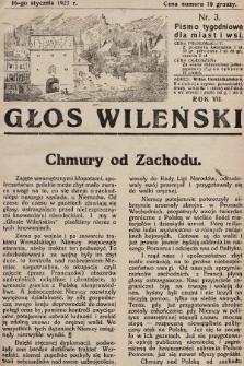 Głos Wileński : pismo tygodniowe dla miast i wsi. 1927, nr 3