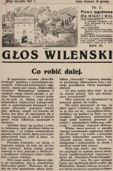 Głos Wileński : pismo tygodniowe dla miast i wsi. 1927, nr 5