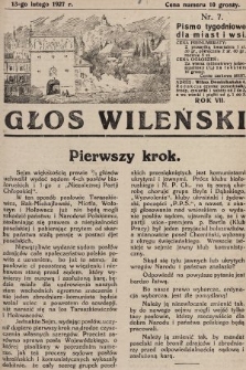 Głos Wileński : pismo tygodniowe dla miast i wsi. 1927, nr 7