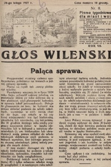 Głos Wileński : pismo tygodniowe dla miast i wsi. 1927, nr 8