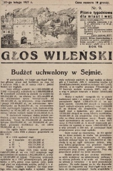 Głos Wileński : pismo tygodniowe dla miast i wsi. 1927, nr 9