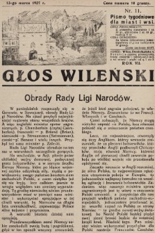 Głos Wileński : pismo tygodniowe dla miast i wsi. 1927, nr 11