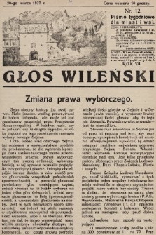 Głos Wileński : pismo tygodniowe dla miast i wsi. 1927, nr 12