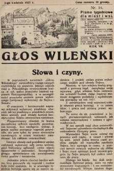 Głos Wileński : pismo tygodniowe dla miast i wsi. 1927, nr 14