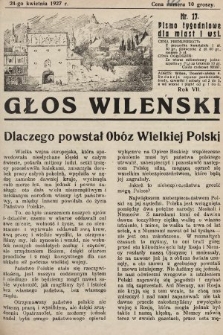 Głos Wileński : pismo tygodniowe dla miast i wsi. 1927, nr 17