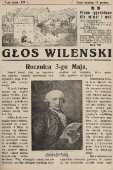 Głos Wileński : pismo tygodniowe dla miast i wsi. 1927, nr 18