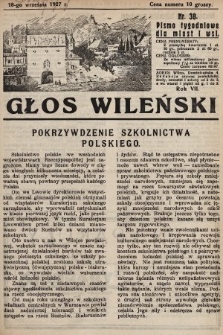 Głos Wileński : pismo tygodniowe dla miast i wsi. 1927, nr 38