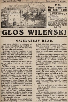 Głos Wileński : pismo tygodniowe dla miast i wsi. 1927, nr 40