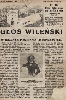 Głos Wileński : pismo tygodniowe dla miast i wsi. 1927, nr 48